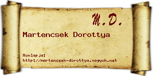 Martencsek Dorottya névjegykártya